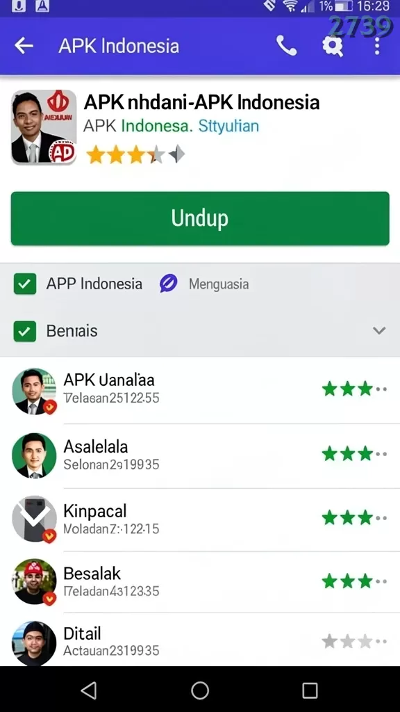 Cuplikan layar FA99 — halaman utama