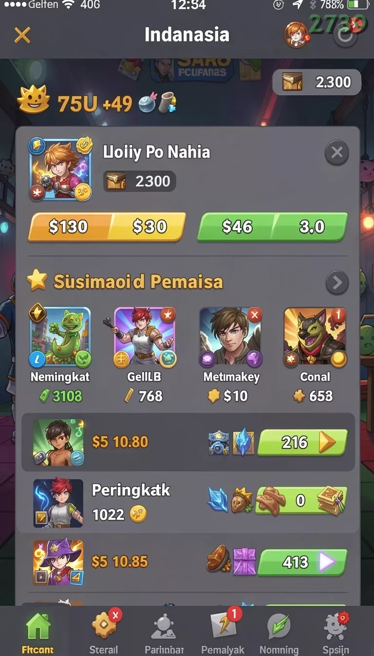 Cuplikan layar 66D — aktivitas